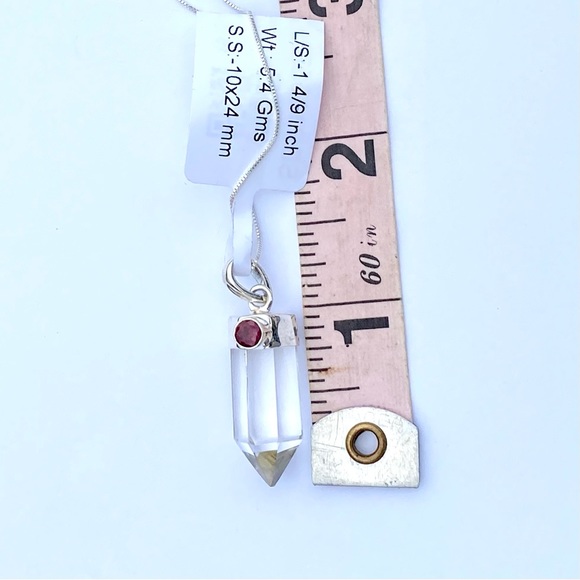 White Quartz & Garnet Necklace - Picture 15 of 16